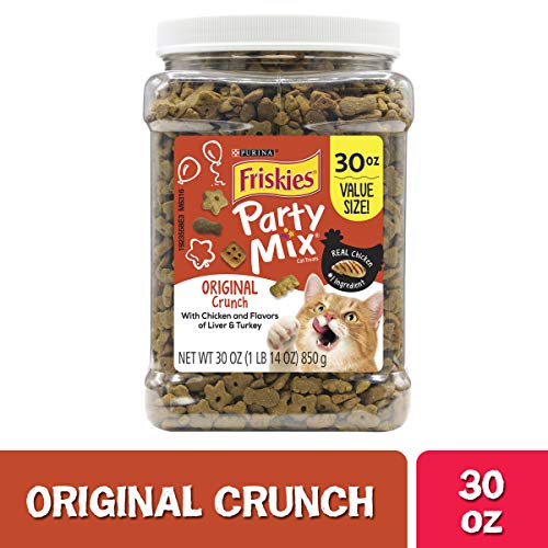 Purina Friskies Made in USA Facilities Cat Treats, Party Mix Original Crunch