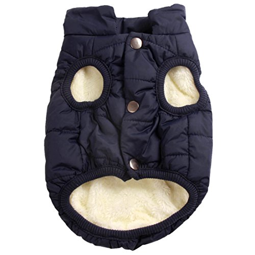 JoyDaog 2 Layers Fleece Lined Warm Dog Jacket for Puppy Winter Cold Weather