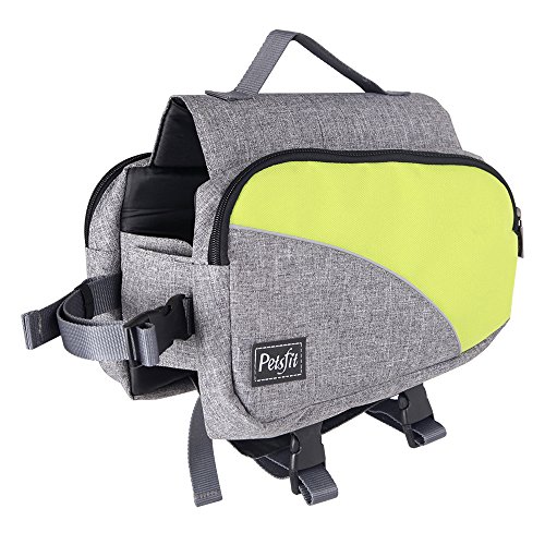 Petsfit Dog Pack Hound Travel Camping Hiking Backpack Saddle Bag Rucksack for Medium & Large Dog