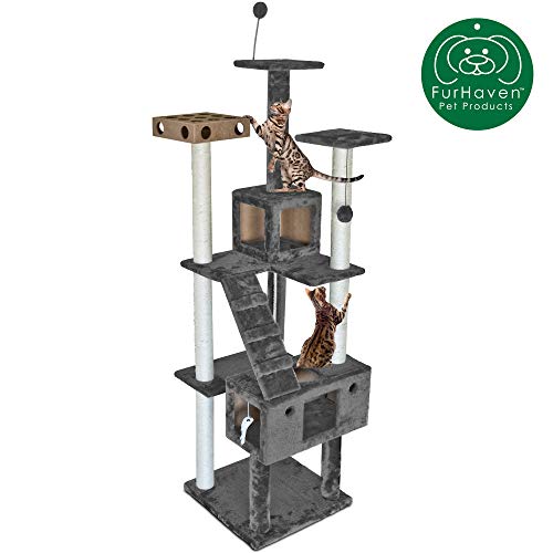 Furhaven Pet Cat Tree | Tiger Tough Cat Tree House Condo Entertainment