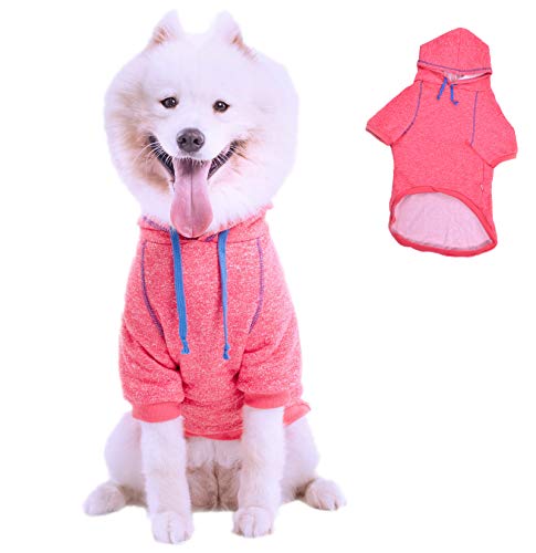 Leowow Dog Sports Clothes Dog Winter Coat Dog Hoodie Puppy Sweater Pet Hoodie for Medium or Large Size Pet-Pink-6XL