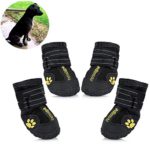 Petsoigné Dog Shoes Waterproof Dog Boots Anti-Skid with Reflective Strap Pet