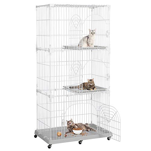 Yaheetech 3-Tier Large Wire Pet Cat Ferret Chinchilla Kitten Cage Condo Crate
