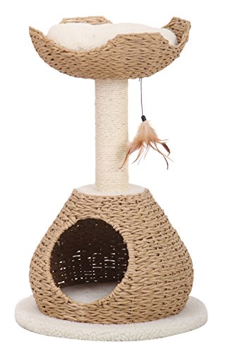 Petpals Hand Made Paper Rope Cat Tree Condo with Scratching Post