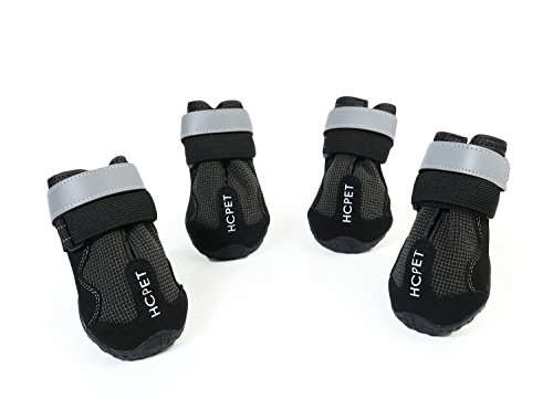 vapeonly 4 pcs Waterproof Dog Boots Hiking Dog Shoes Paw Protector