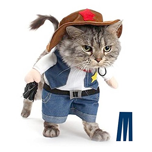 Mikayoo Pet Dog Cat Halloween Costumes,The Cowboy for Party Christmas Special