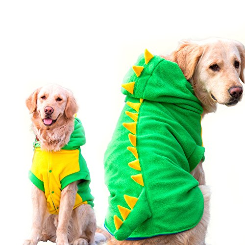 FLAdorepet Funny Halloween Big Large Dog Dinosaur Costume Jacket Coat
