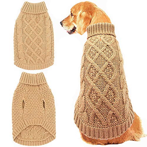 Mihachi Dog Sweater - Winter Coat Apparel Classic Cable Knit Clothes