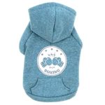 kyeese Dog Hoodie Blue for Large Dogs with Harness Hole Windproof Warm Pet Coats for Fall Winter