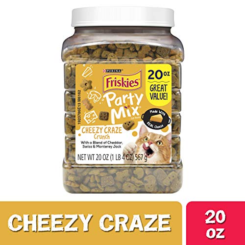 Purina Friskies Made in USA Facilities Cat Treats, Party Mix Cheezy Craze Crunch