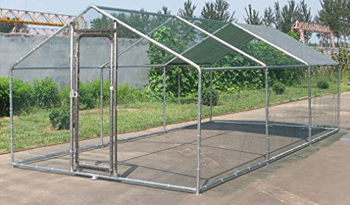 ChickenCoopOutlet Large Metal 20x10 ft Chicken Coop Backyard Hen House Cage