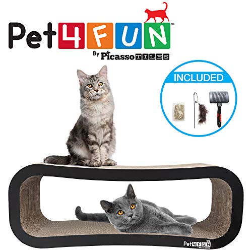 Pet4Fun 4 in1 Reversible Durable Stylish Cat Scratcher Lounge w/ large space