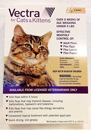 Summit Vetpharm Vectra for Cats, 6 Month Supply Under 9lbs