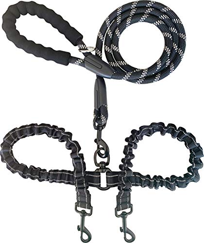 iYoShop Dual Dog Leash, Double Dog Leash, 360 Swivel No Tangle Double Dog