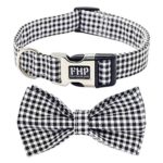 Fourhorse Cute Soft Dog and Cat Collar with Bowtie, Detachable Adjustable Bow Tie