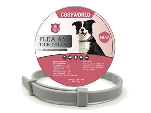 COSYWORLD Flea and Tick Collar for Dogs - 100% Natural Essential Oil Flea