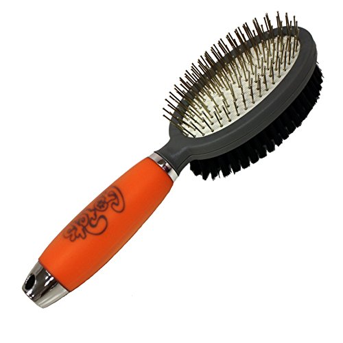 GoPets Professional Double Sided Pin and Bristle Brush for Dogs and Cats Grooming