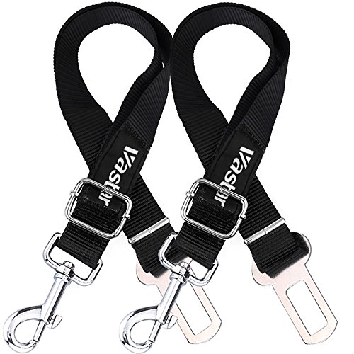 Vastar 2 Packs Adjustable Pet Dog Cat Car Seat Belt Safety Leads Vehicle Seatbelt Harness, Made from Nylon Fabric