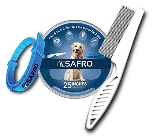 SAFRO Flea Collar for Dogs with Flea Comb - Natural Flea and Tick Prevention