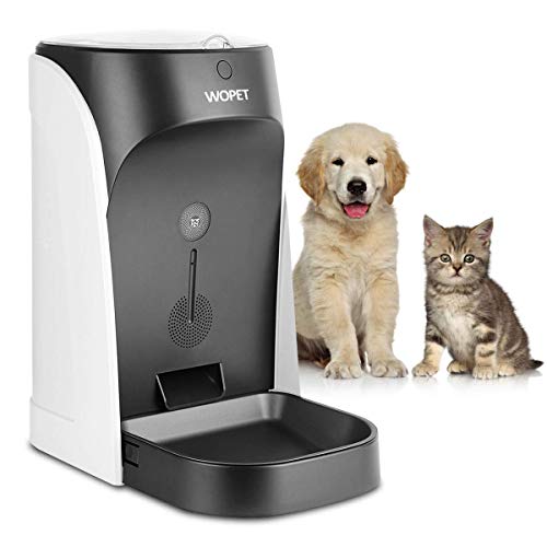 WOPET Automatic Cat Feeder, Pet Feeder Auto Dog Cat Feeder Stainless Steel Bowl
