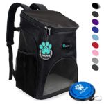 PetAmi Premium Pet Carrier Backpack for Small Cats and Dogs | Ventilated Design, Safety Strap, Buckle Support | Designed for Travel, Hiking & Outdoor Use (Black)