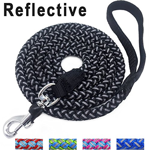 Mycicy 6 Foot Rope Reflective Dog Leash - Nylon Braided Heavy Duty Strong