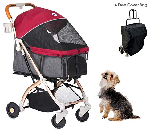 HPZ Pet Rover Lite Travel Stroller for Small & Medium Dogs, Cats & Pets