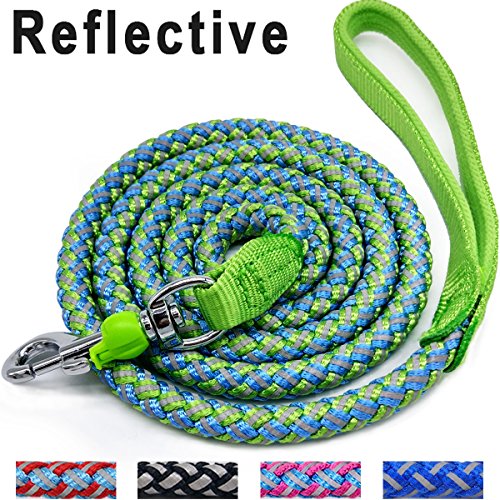 Mycicy Mountain Climbing Rope Dog Leash, 6 Foot Reflective Nylon Braided