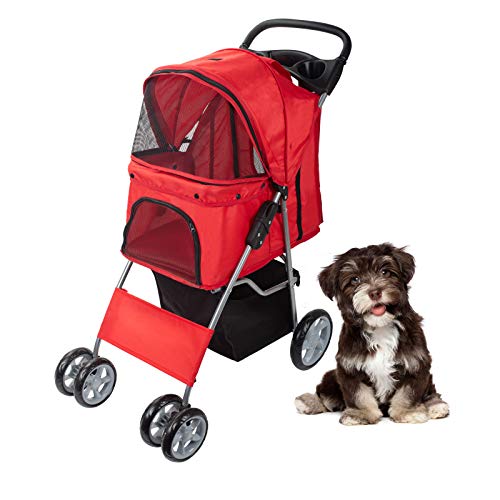 Display4top Pet Travel Stroller for Cat, Dog,Jogger Buggy Travel Folding Carrier