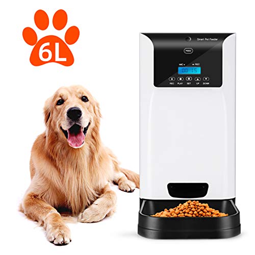 Uterip 6L Automatic Pet Feeder Food Dispenser for Dogs and Cats