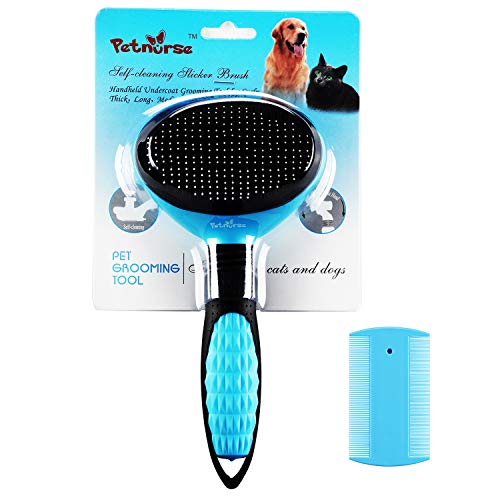 Petnurse Self-Cleaning Pet Slicker Brushes for Dogs and Cats,Suitable for All Hair