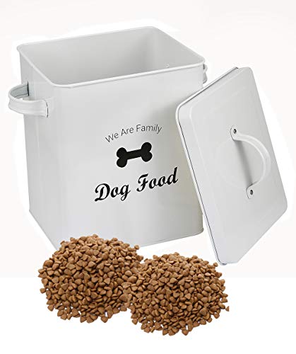 Morezi Dog Cat Treat and Food Storage Tin with Lid and Scoop Included