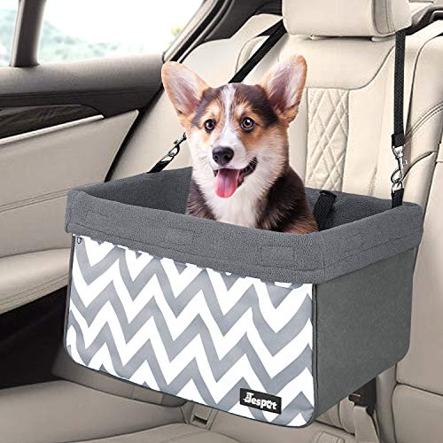 JESPET Dog Booster Seats for Cars, Portable Dog Car Seat Travel Carrier with Seat Belt for 24lbs Pets