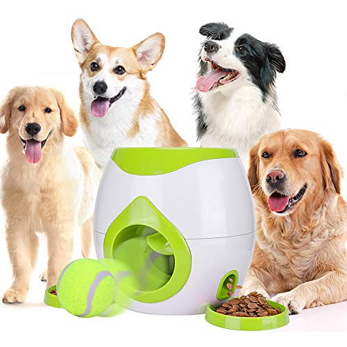 Interactive Pet Toys Dogs Puzzle Food Dispenser Tennis Ball Throwing Fetch Machine