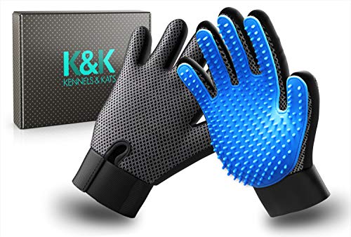K&K Pet Grooming Glove Gift Set. Premium Deshedding glove for easy