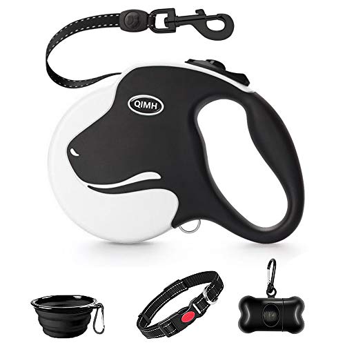 QiMH Retractable Dog Leash, 360° Tangle-Free Heavy Duty 16ft Reflective Walking