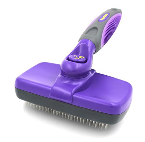 Hertzko Self Cleaning Slicker Brush - Gently Removes Loose Undercoat