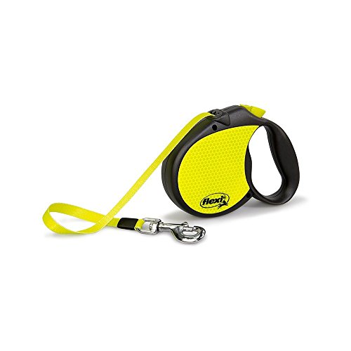 Flexi Neon Retractable Dog Leash (Tape), 16 ft, Large, Black/Neon