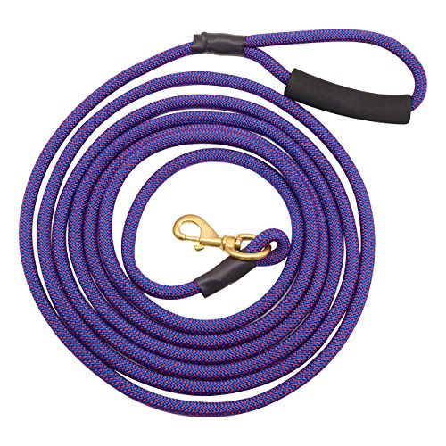 autulet 16ft Extra Long Dark Blue Dog Leash with Mountain Climbing Rope Premium