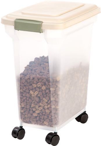 Dog Food Storage Container 28 Quart 20 pounds Rollers Pet Supplies