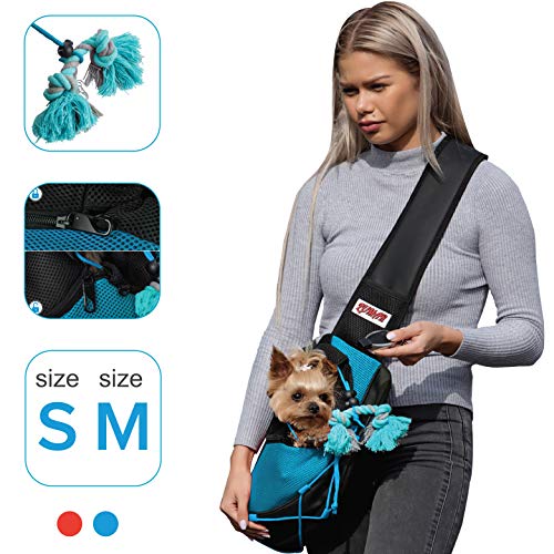 LUMAR Pet Sling for Small Dogs and Medium Dog Carry Bag Two Size Purses. The Only Dog Car Seatbelt Bag Travel Grate Also for Puppy Outdoor a Toy and Adaptiv Sholder Carrier Streap