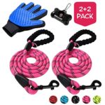 Poohoo 2 Pack Dog Leashes, 5 FT Heavy Duty Pet Leash with Comfortable Padded