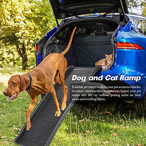 62 Inches Bi-fold Dog Ramp for Large Dogs SUV Cars Trucks Non-Slip Dog Ramps