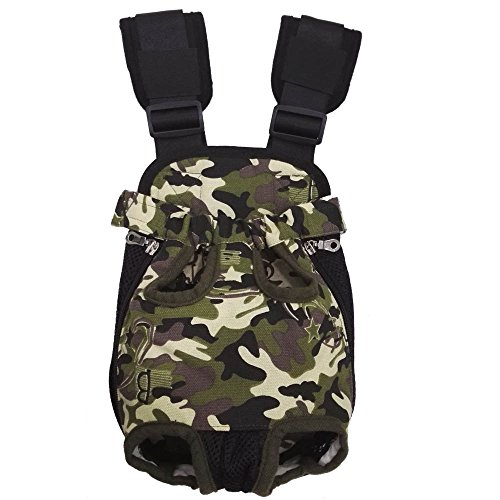 HANCIN Dog Carrier Front Pack for Walking Travel Hiking Camping, Camo, Medium Size