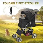 Nova Microdermabrasion Foldable Pet Dog Stroller for Cats and Dog Four Wheels