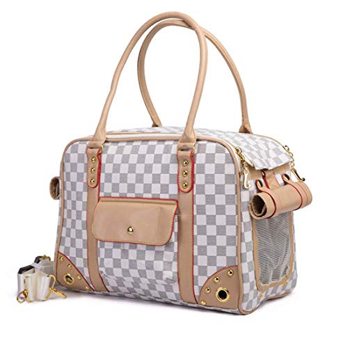 Betop House Pet Carrier Tote Around Town Pet Carrier Portable Dog Handbag Dog Purse for Outdoor Travel Walking Hiking, White, 13.78'' X 10.63'' X 5.9''(Small)