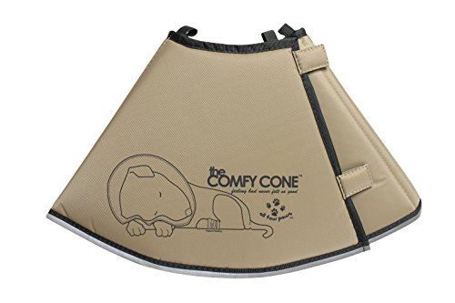 The Comfy Cone Pet Recovery Collar by All Four Paws, Large, Tan,Large 25 cm
