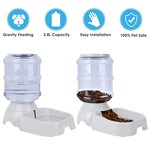 Pedy Cat Self Feeder and Waterer, Automatic Gravity Pet Bowl for Dogs