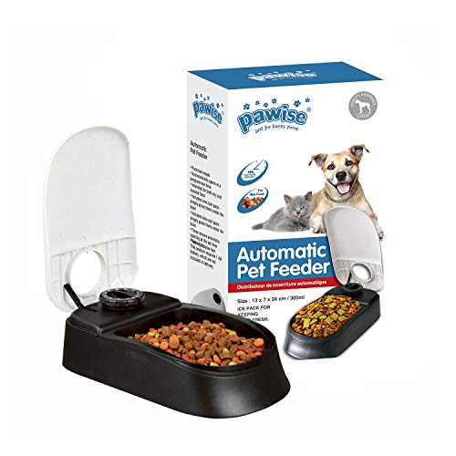 PAWISE Automatic Pet Feeder for Dogs and Cats, 1.5 Cups Food Dispenser Station