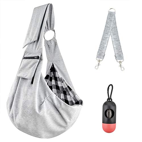 U-pick Pet Sling Carrier Bag - Reversible Hand-Free Travel Bag for Small&Medium